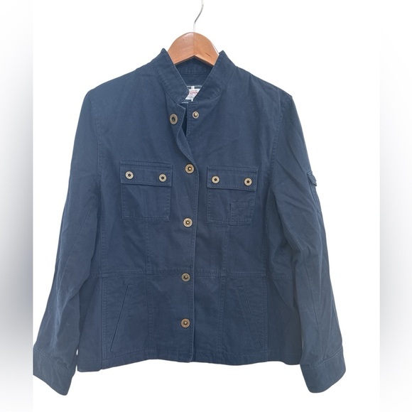 RALPH LAUREN NAVAL SUPPLY NAVY BLUE COTTON JACKET Military Style Size Large - Picture 1 of 5